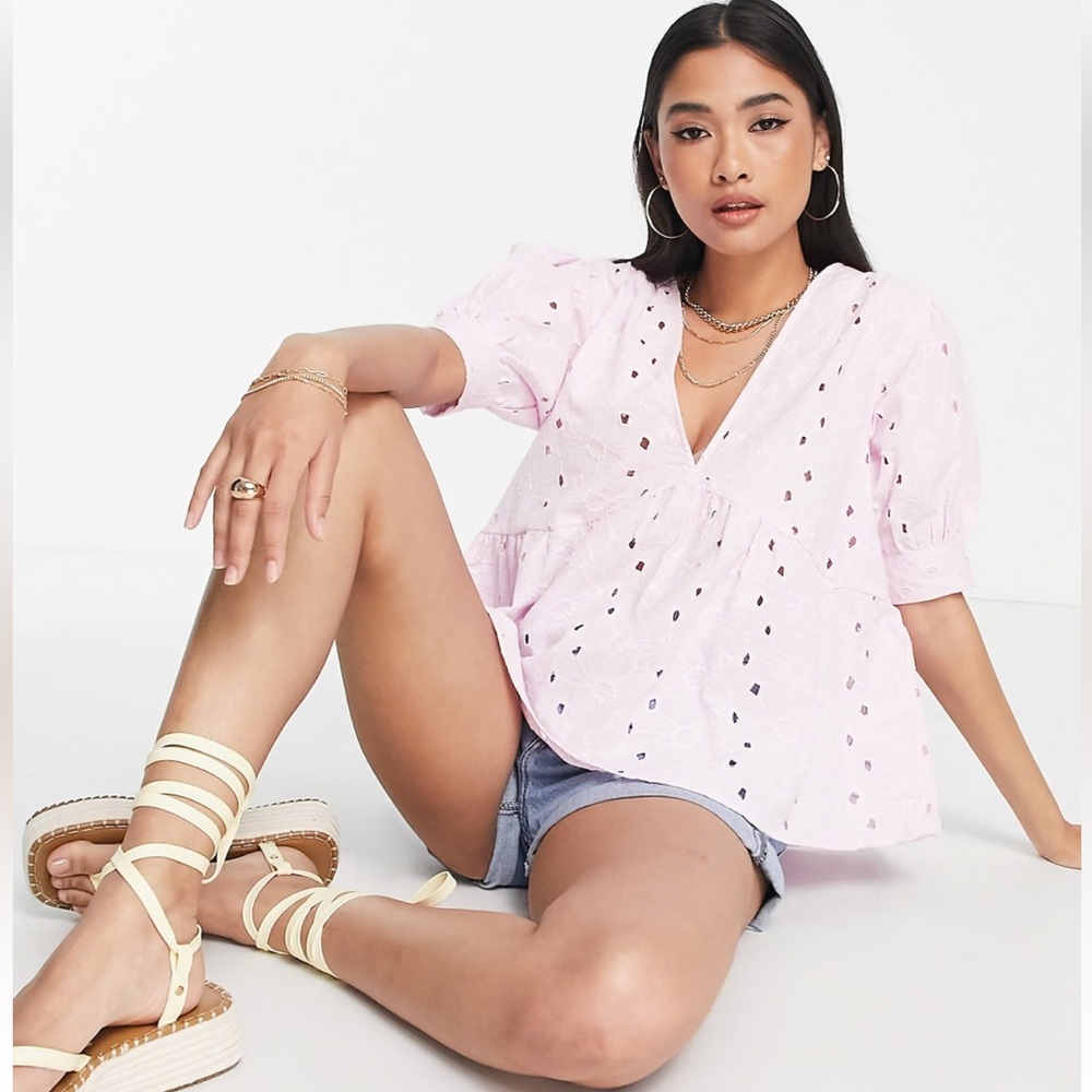 ASOS Design Broderie Top NWOT